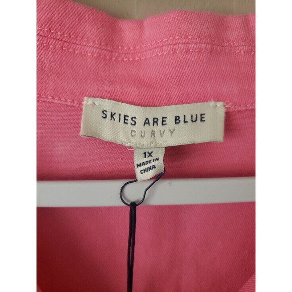 💖 NWT - Pink Denim Utility Romper - 1X - Skies Are Blue - Picture 4 of 9